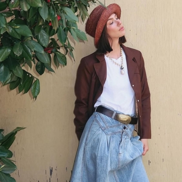 New Wyeth Aden Hand Crocheted 100% Raffia Straw Chocolate Bucket Hat O/S NWT - Picture 5 of 10